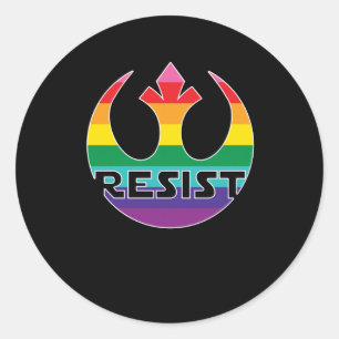 Pegatina Redonda Resistir La Opresión Lgbt - Resistencia A La Rebel
