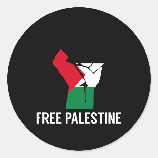 Pegatina Redonda Resistir la primera bandera palestina - Palestina  (Anverso)