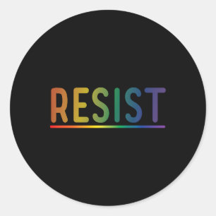 Pegatina Redonda Resistir la protesta política del Orgullo Arcoiris