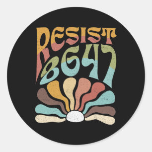 Pegatina Redonda Resistir Sutil 8647 Resistir Trump Protesta Boho