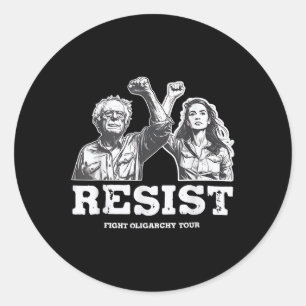 Pegatina Redonda Resistirse a Bernie Sanders Libertad Servicio Naci