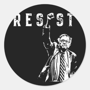 Pegatina Redonda Resistirse a Bernie Sanders Libertad Servicio Naci