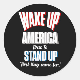 Pegatina Redonda Resistirse A Despertar El Tiempo De Estados Unidos