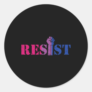 Pegatina Redonda Resistirse A La Protesta De Puño Elevada Lgbtq Pr