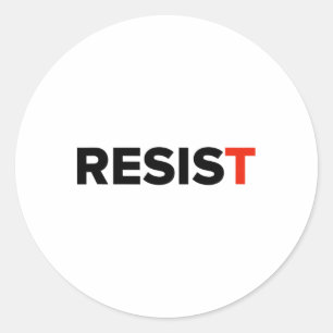 Pegatina Redonda Resistirse. Anti Trump.