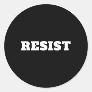 Pegatina Redonda Resistirse. Anti Trump, resista contra Donald Trum