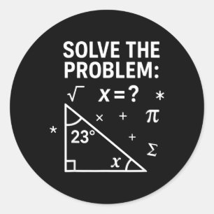 Pegatina Redonda Resolver El Problema Divertido Matemáticas 67 Meme