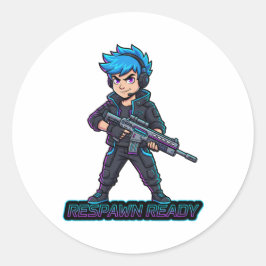 Pegatina Redonda Respawn ready Sticker