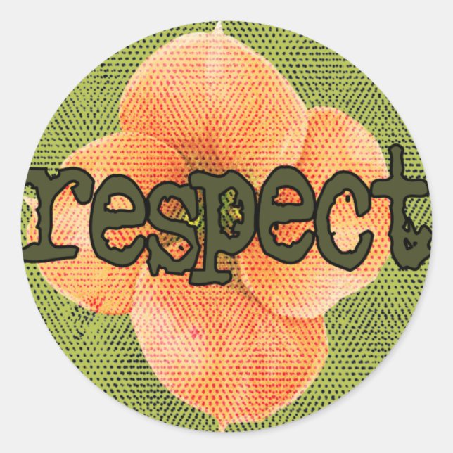 Pegatina Redonda Respect Sticker (Anverso)