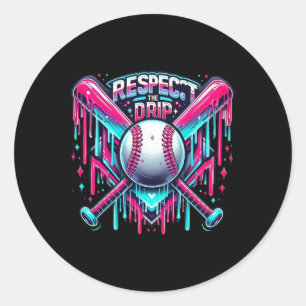 Pegatina Redonda Respetar El Goteo Bysebyll Home Plate Helado Gotea