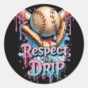 Pegatina Redonda Respetar el goteo Bysebyll Home Plate Helado Goteo