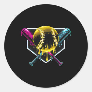Pegatina Redonda Respetar El Goteo Bysebyll Home Plate Helado Goteo