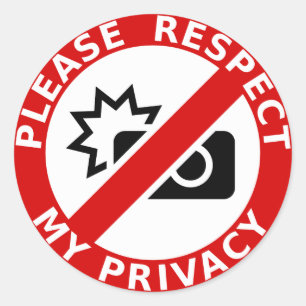 Pegatina Redonda Respete mi privacidad