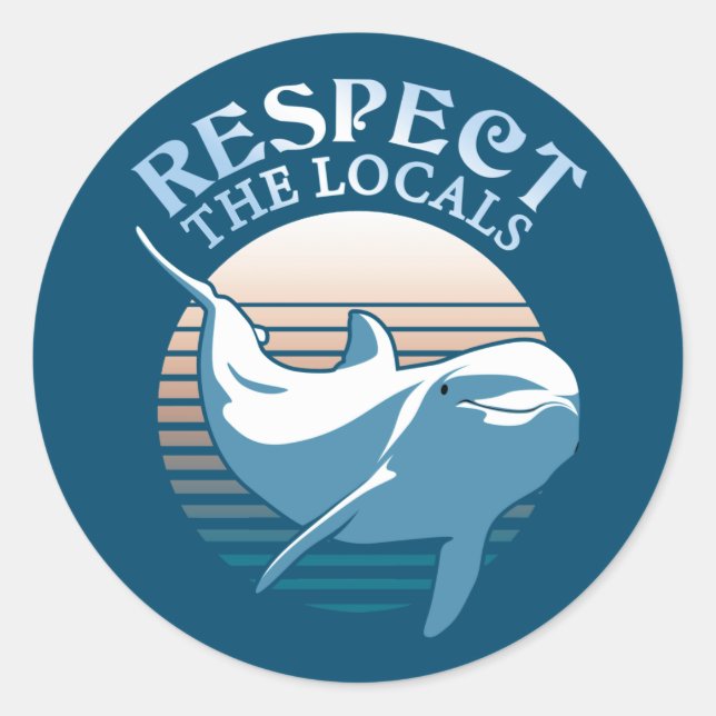 Pegatina Redonda Respeto a los lugareños - Cita de Conciencia sobre (Anverso)