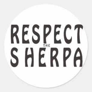 Pegatina Redonda Respeto a los sherpa
