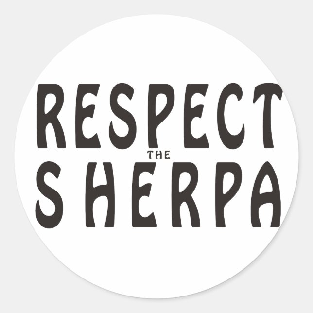 Pegatina Redonda Respeto a los sherpa (Anverso)