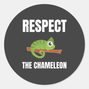 Pegatina Redonda Respeto al Chameleon