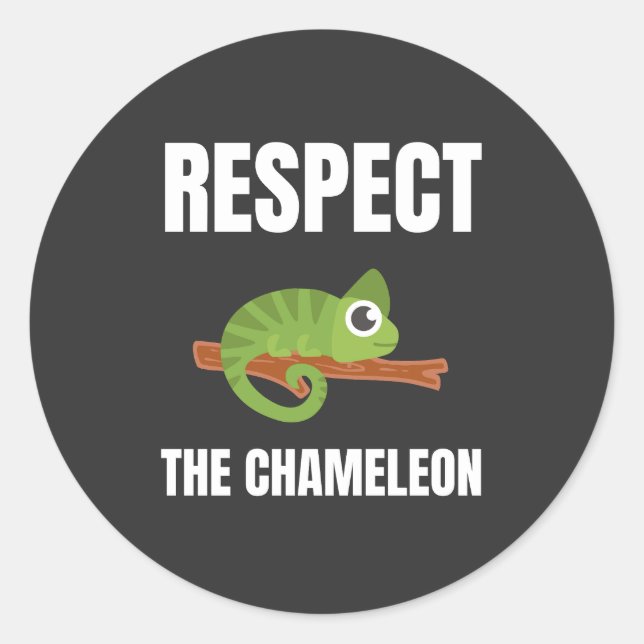 Pegatina Redonda Respeto al Chameleon (Anverso)