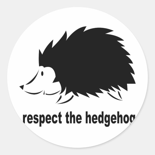 Pegatina Redonda Respeto Al Hedgehog (Anverso)