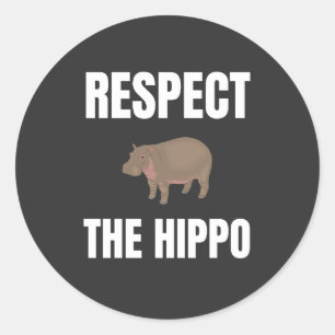 Pegatina Redonda Respeto Al Hippo