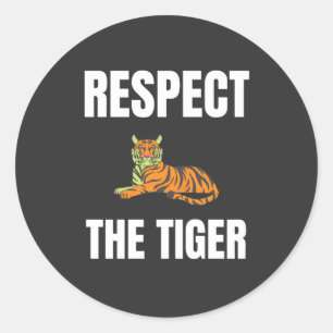 Pegatina Redonda Respeto Al Tigre