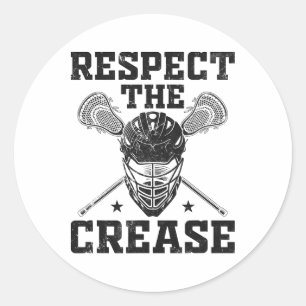 Pegatina Redonda Respeto De La Crease Lacrosse Goalie