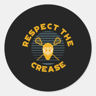 Pegatina Redonda Respeto De La Crease Lacrosse Goalie
