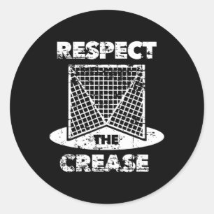 Pegatina Redonda Respeto De La Crease Lacrosse Lax Goalie