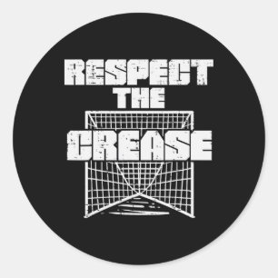 Pegatina Redonda Respeto El Crease Lacrosse Funny Lax Goalie Goalk
