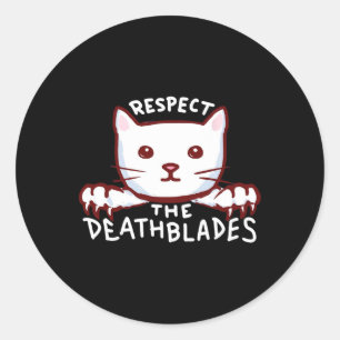 Pegatina Redonda Respeto El Gato Propietario Del Gato De La Muerte
