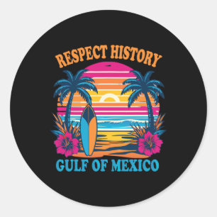 Pegatina Redonda Respeto Histórico Del Verano De México Hombres Vac