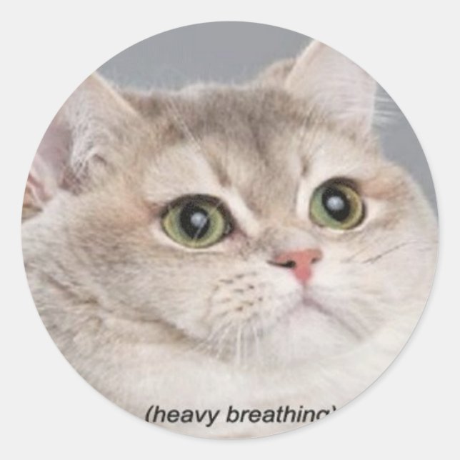 Pegatina Redonda *respiración pesada* (Anverso)