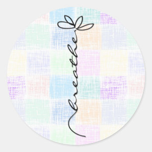 Pegatina Redonda "Respirar" texto garita doodle