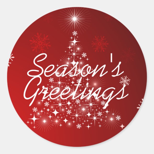 Pegatina Redonda Resplandor de invierno ・ Saludos de temporada (Anverso)