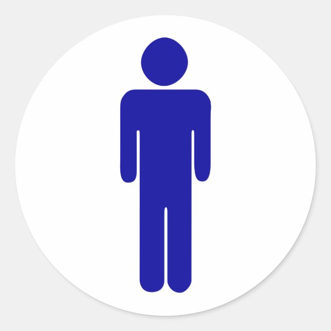 Pegatina Redonda Restaurante Mens o Rótulo de baño (Anverso)