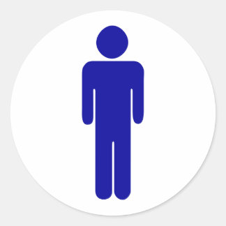 Pegatina Redonda Restaurante Mens o Rótulo de baño