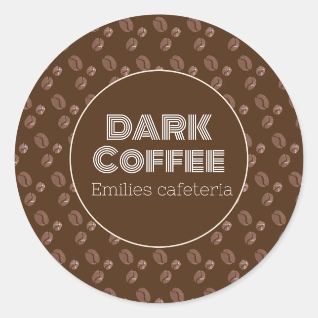 Pegatina Redonda Restaurante tipo sabor de cafetería (Anverso)