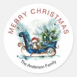 Pegatina Redonda Resto del bebé azul