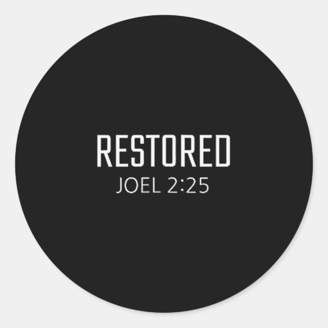 Pegatina Redonda Restored - Joel 2_25 Bible Religious Verse  (Anverso)