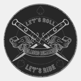 Pegatina Redonda Restos clásicos