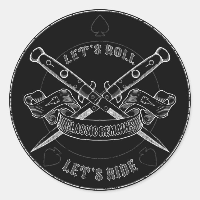 Pegatina Redonda Restos clásicos (Anverso)