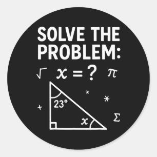 Pegatina Redonda Resuelve El Problema Haz La Matemática 67 Meme Div