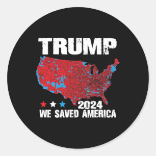 Pegatina Redonda Resultados de las elecciones de 2024 de Trump