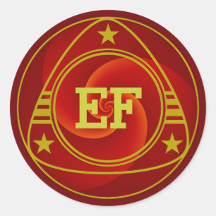 Pegatina Redonda Resumen Antecedentes Espirales suaves III + monogr