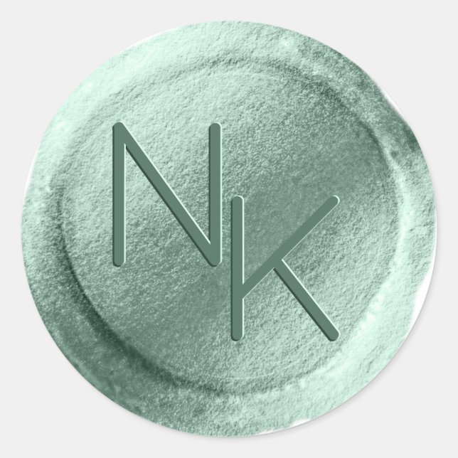 Pegatina Redonda Resumen Aqua Ombre Fade with Frost Gold Purpurina (Anverso)