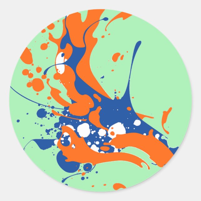 Pegatina Redonda Resumen Art Mint Green Arte Moderno salpicar (Anverso)