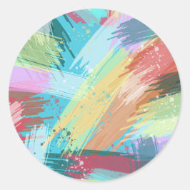 Pegatina Redonda Resumen Art Pastel