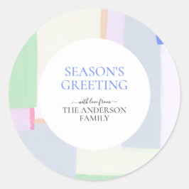 Pegatina Redonda Resumen Arte Feliz Navidad Regalo de Navidad Clási