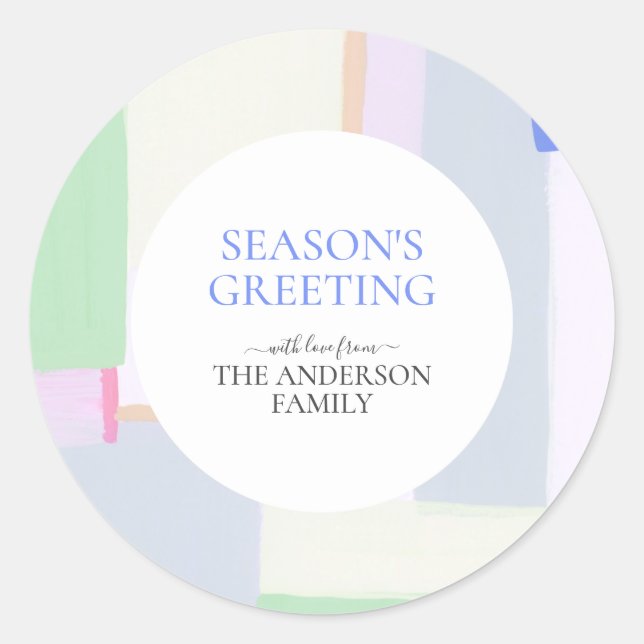 Pegatina Redonda Resumen Arte Feliz Navidad Regalo de Navidad Clási (Anverso)