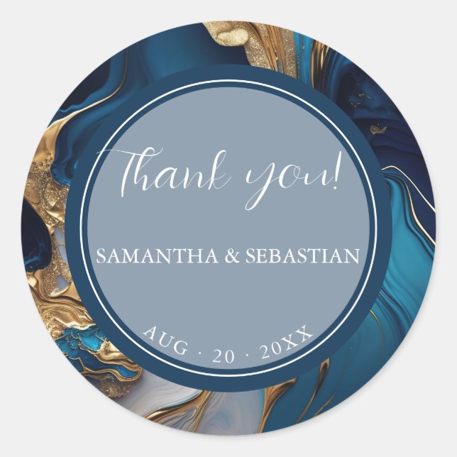 Pegatina Redonda Resumen Brote de brocha Rubor Gold Charcoal (Anverso)